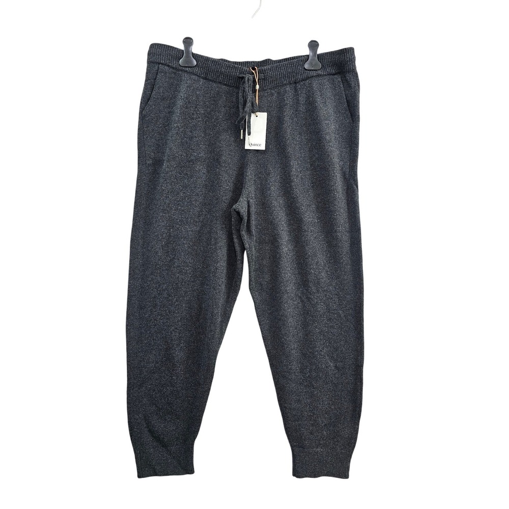 Quince Mongolian Cashmere Jogger XXL Charcoal Gray Knit Sweatpants Pockets New